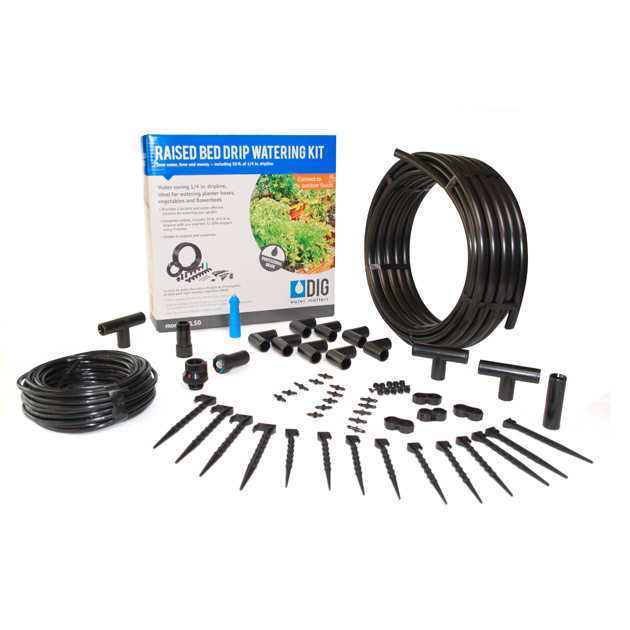 DIG Raised Bed Garden Drip Irrigation Kit UV-Resistant Line Tubing Sprinkler Set