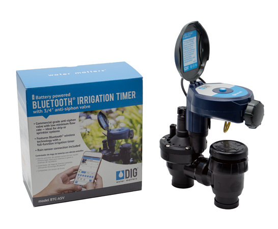 BTC-ASV Bluetooth Powered Irrigation Timer with 3/4″ Anti-Siphon Valve